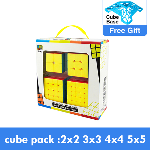 4pcs set Cubing Speed Bundle Moyu MofangJiaoshi 2x2 3x3 4x4 5x5 Meilong Qiyi Magic Cube Packing Educational Toys For Children ► Photo 1/6
