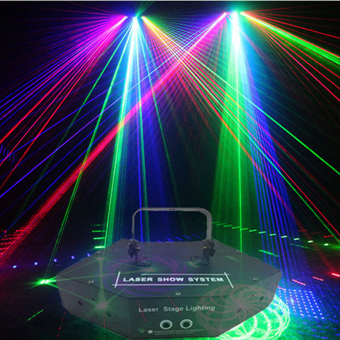 6 Ogen Laser Scan Lichten DMX512 Rgb Full Color Laser Licht Lineaire + Image Effect Podium Verlichting 6 Lens Scanner laser Dj A ► Photo 1/6