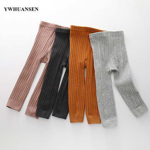 YWHUANSEN 0 to 8 Yrs Spring Autumn Double Needle Leggings Girl Combed Cotton Ribbed Leggings Baby Soft Lace Knitted Pant For Boy ► Photo 1/6