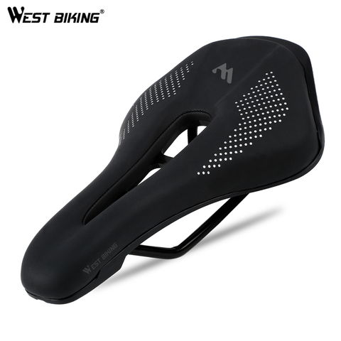 WEST BIKING Bike Saddle Wear-resistant Cushion Cycling MTB Road Bike Seat Ergonomic Steel Rails Soft Seat Cushion Bicycle Parts ► Photo 1/6