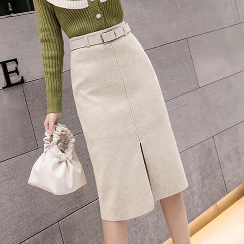 Winter Winter Skirts 2022 Fall Winter Elegant Korean Skirt High Waist Casual Office Ladies Skirt Plus Size Clothes Bottoms ► Photo 1/6