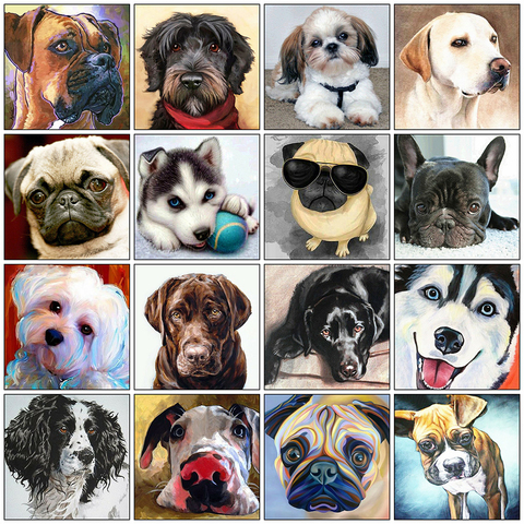 Evershine Diamond Painting Dog 5D DIY Full Square Diamond Embroidery Sale Animals Rhinestone Picture Cross Stitch Kit Home Decor ► Photo 1/6