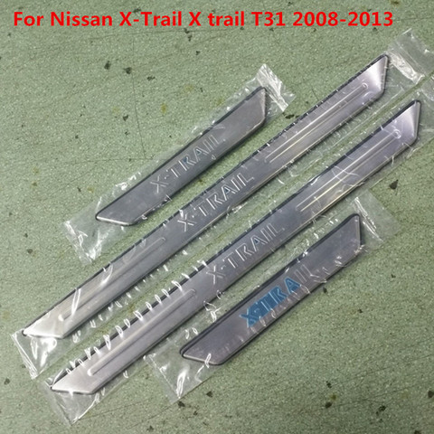 For Nissan X-Trail X trail T31 2008-2013  External door sill Stainless steel Scuff Plate Car accessorie Car Styling ► Photo 1/1