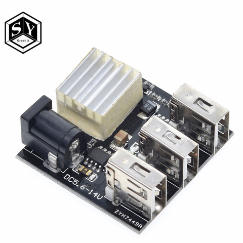 DC-DC 9V/12V To 5V 8A Step Down Power Charger Bank Board 3 USB Mini Charging Module Step-Down Buck Converter For Arduino ► Photo 1/6