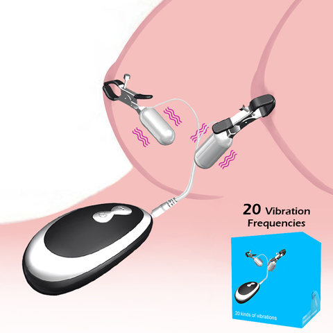 20 Frequency Nipple Vibrator Vibrating Nipple Clamps Clitoral Clip Breast Massage Clitoral Stimulation Female Sex Toys for Women ► Photo 1/1