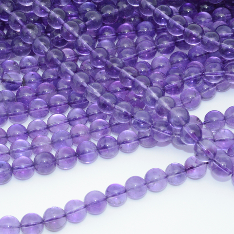 Natural Light Amethyst Loose Round Beads 8mm ► Photo 1/4