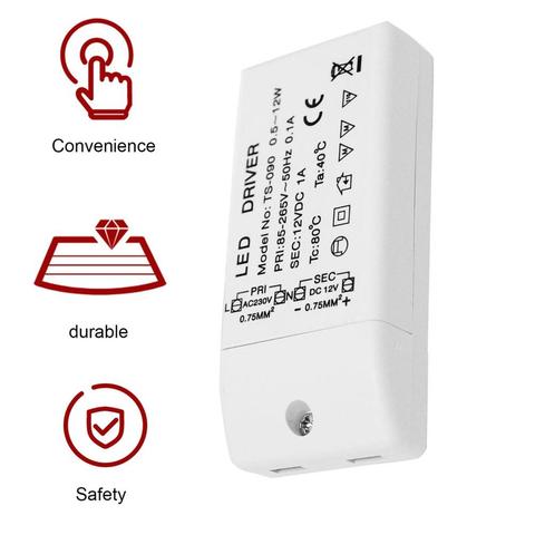 85-265V To 12V LED Driver Power Supply TS-090 Durable Voltage Transformer For MR16 MR11 Portable Power Converter ► Photo 1/6