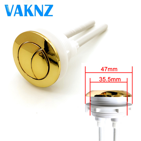 Dual Flush Toilet Tank Gold colour Button Round shape Toilet Push Buttons Bathroom Accessories 38mm ► Photo 1/2