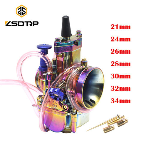 ZSDTRP Colorful PWK Carburetor Motorcycle 2/4T Engine Scooters Dirt Bike ATV 28 30 32 34mm with Power Jet Racing Motor For 250CC ► Photo 1/6