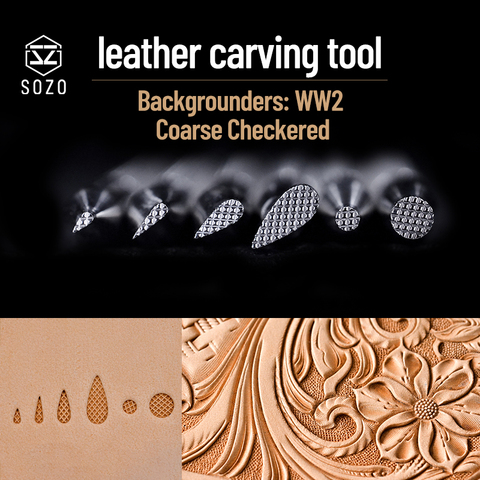 SOZO WW2 Lather Work Carving Tool Backgrounders Mesh Coarse Checkered DIY Handmade Stamping-Print 304 Stainless Steel ► Photo 1/6