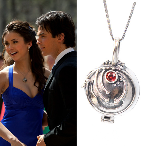 925 Sterling Sliver The Vampire Diaries Elena Pendant Necklace Retro Jewelry Fashion Moive ► Photo 1/6