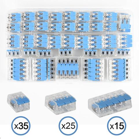 75 pcs Lever Nuts Wire Connectors, Lever Home Compact Splicing Connector - 2 Port, 3 Port, 5 Ports Electric Cable Clamp Nut ► Photo 1/6