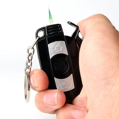 Torch Creative LED Car Jet Lighter Turbo Butane Gas Inflated Cigar Key Ring Windproof Lighter Cigarette Lighter New Men Gift ► Photo 1/6