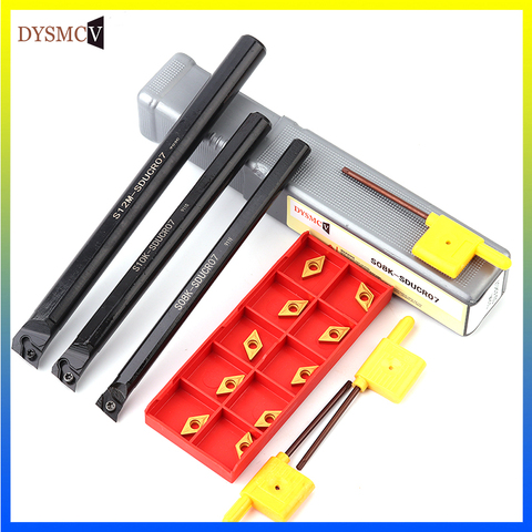 1pcs S07K-SCLCR07+1pcs S10K-SCLCR07+1pcs S12M-SCLCR07 Lathe Holder Turning Tool Boring Bar 7/10/12mm + 10pcs CCMT0702 Inserts ► Photo 1/4