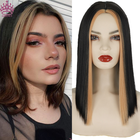 AZQUEEN Short Bob Wigs Synthetic Hair Wig Straight Hair Wigs For Women Straight Bob Hair Wig Medium Ombre Colors For Women ► Photo 1/6