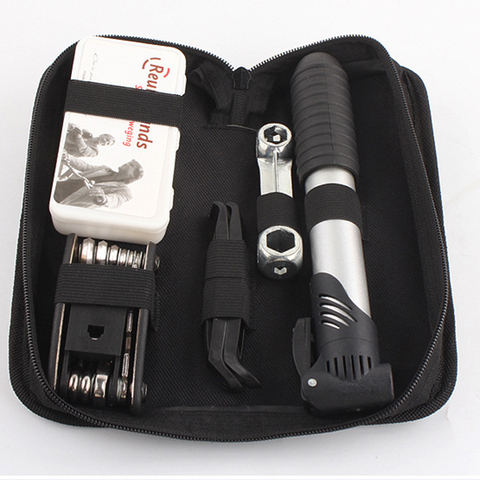 HOT Sale Bicycle Tool Bag Multi-function Folding Tire Repair Kits Multifunctional Kit Set With Pouch Pump for Bike Bicycle ► Photo 1/6