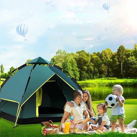 Outdoor Automatic Camping Tents 2-4 People Recreation Family Camping Leisure Hiking Fishing Beach Tourist Tents ► Photo 1/6