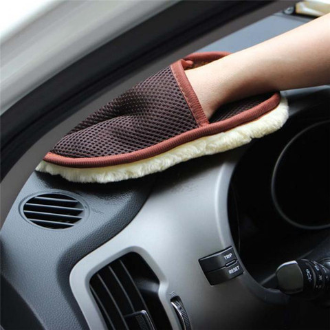 Car Wool cashmere Washing Gloves for Ford Focus 2 3 for Chevrolet Cruze Hyundai Solaris Fiat 500 500C 500L ► Photo 1/6