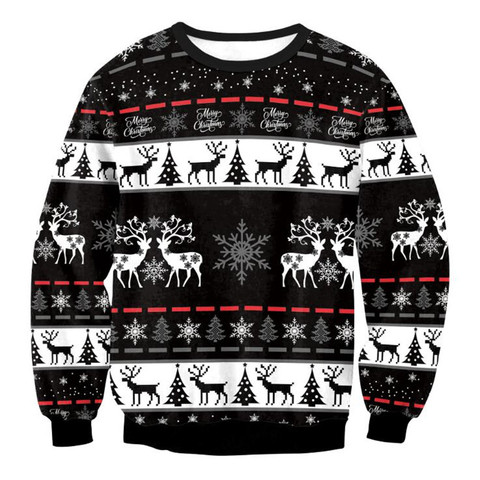 Ugly Christmas Sweaters Men Women Holiday Christmas Tree Reindeer Snowflakes Sweater Pullover Jumpers 3D Funny Xmas Sweatshirt ► Photo 1/6