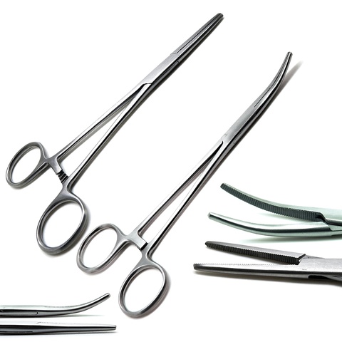 Stainless Steel Curved Tip and Straight Tip Forceps Locking Clamps, Hemostatic Forceps Arterial Forceps ► Photo 1/6