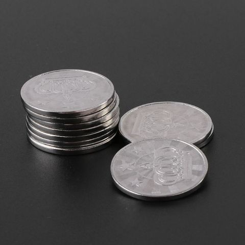 10pcs 25*2mm Game Token Stainless Steel Arcade Game Coin Pentagram Crown Tokens ► Photo 1/6