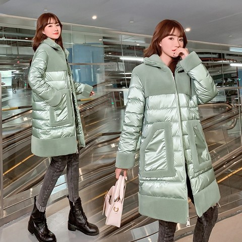 2022 Winter Sheep Wool Fur Coats Ladies Sheep Shearing Warm Thicken Outwear Womens Down Cotton Jacket Stitching Velvet Long Coat ► Photo 1/6