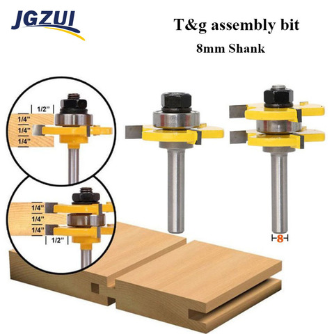 2pcs 8mm Shank Milling Cutter Router Bits Set T-slot Wood Cutters router bits for Woodworking Cutting Milling Tool Wood Cutter ► Photo 1/5