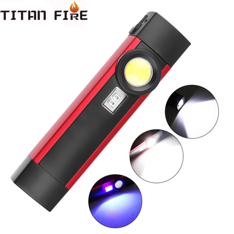 T20 LED Flashlight COB+XPE Working Light Portable Working Trch UV Flashlight 4 Modes with Magnet Build-In Battery Lanterna ► Photo 1/6