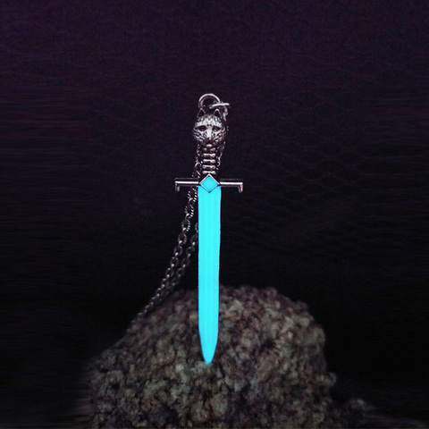 Luminous Glowing Cat Head Blade Sword Pendant Necklace Sword Necklace Glow In The Dark Necklace for Women Men Gift Halloween ► Photo 1/6