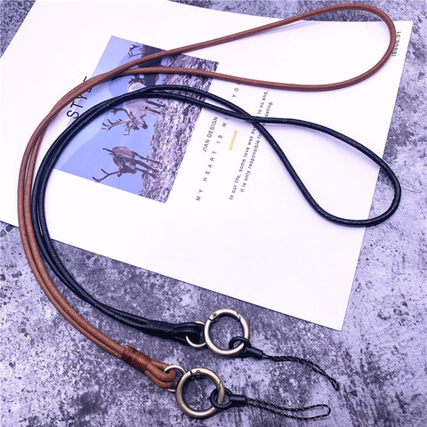 Cowhide Mobile Phone Strap Lanyards For Key Leather Neck Strap For Card Badge Gym KeyChain Strong Sling ► Photo 1/6