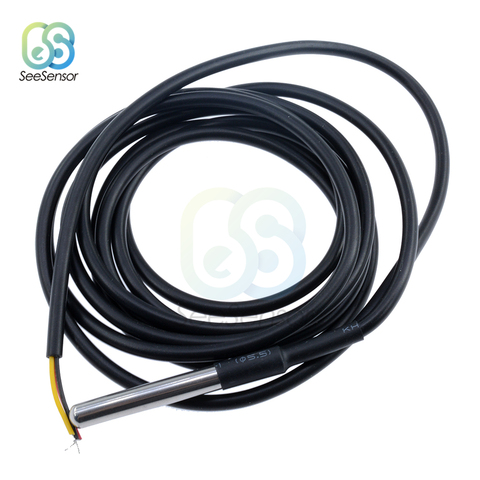 200cm DS1820 Stainless Steel Waterproof DS18b20 Temperature Probe Digital Temperature Sensor 2M For Arduino ► Photo 1/4