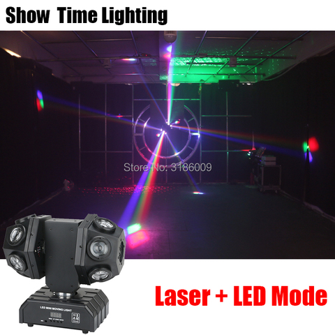 12Pcs RGBW Double Head Dj Led Lazer 2 IN 1 Moving Head Light Unlimited Rotate Good Effect Use For Party KTV Night Club Bar ► Photo 1/6