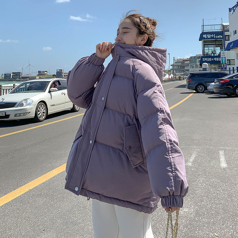 Hooded cotton jacket women Korean version loose winter new Hong Kong style Harajuku thickened bread clothing trend ► Photo 1/6