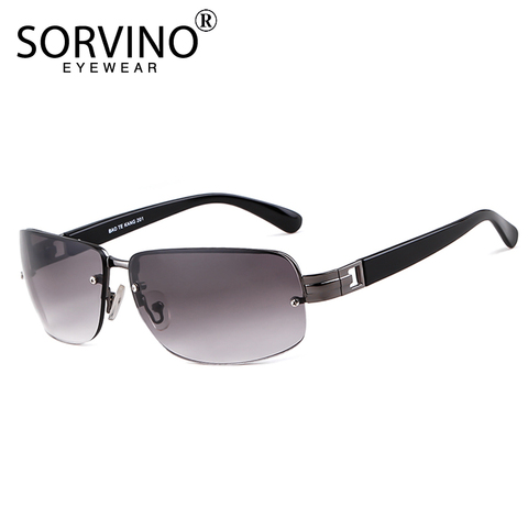 SORVINO Luxury Rimless Rectangle Sunglasses 2022 Men Designer 90s Flat Top Crystal Green Brown Tint Rave Sun Glasses Shades SP62 ► Photo 1/6