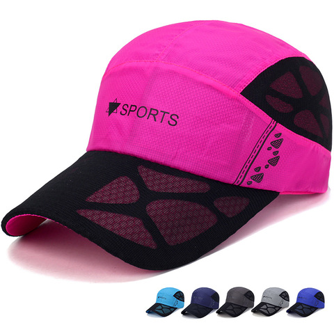 Summer Men Mesh Cap Cycling Running Cap Baseball Tennis Hat Breathable Quick Dry Hat Bone Snapback Women Climbing Running Sport ► Photo 1/6