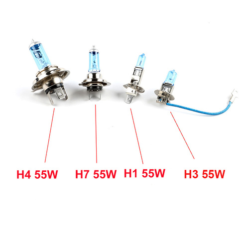 1PC Halogen Bulb H1 H3 H4 H7 H8 H9 H11 9005 HB3 9006 HB4 12V 55W 5000K Quartz Glass Car Headlight Lamp ► Photo 1/6