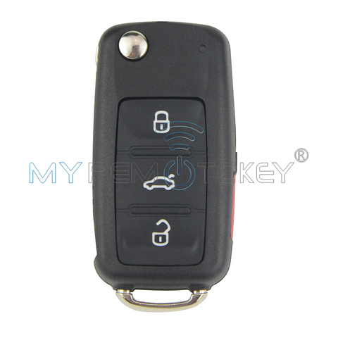 Flip car remote key for VW Bettle CC EOS Golf Jetta Passat Tiguan Touareg 2014 2015 2016 4 button 5K0837202AE 315 Mhz remtekey ► Photo 1/6