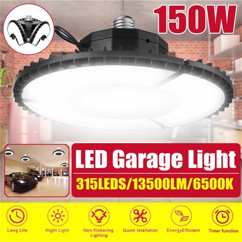 60W/150W LED Garage Light Deformable Ceiling Light UFO LED Lamp Folding Industrial High Bay Light Lamp For Warehouse Workshop ► Photo 1/6