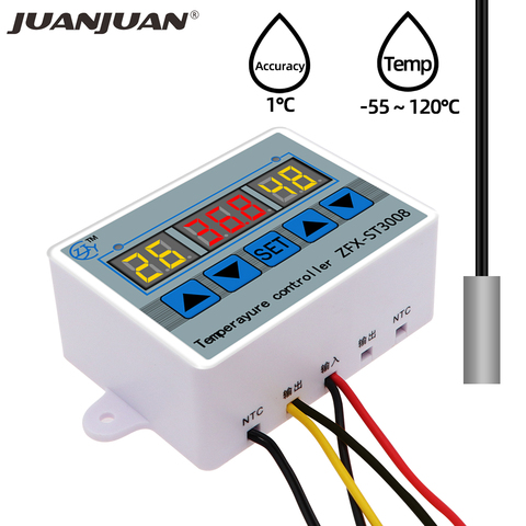 ZFX-ST3008  Thermostat Temperature Controller Temp Control Thermometer Controller Thermoregulator with NTC Sensor 12V/24V/220V ► Photo 1/6