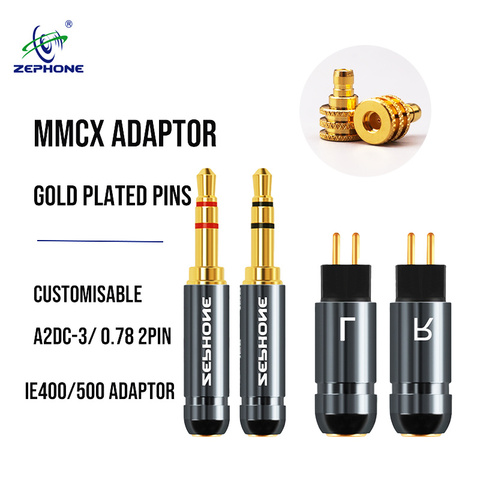 Zephone MMCX Female Adaptor - Convert To 0.78mm 2 Pin, A2DC, 3.5mm Gold Plated Plugs - Suited for IE40Pro IE500 PRO ► Photo 1/6