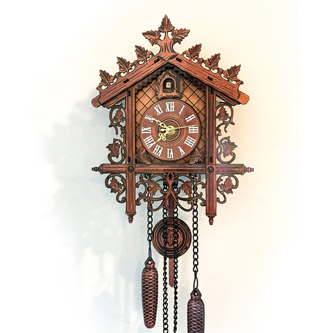 Large Cuckoo Clock Vintage 3d Wall Clock Wood Wall Watches Home Decor Shabby Chic Silent  Horloge Mural Farmhouse Decor SC535 ► Photo 1/6