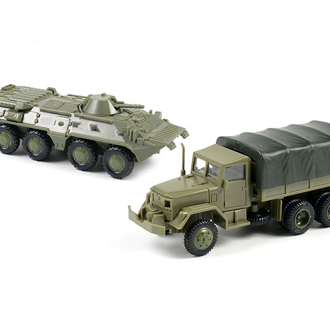 1:72 M35 Truck Soviet BTR 80 Wheeled Armored Vehicle Rubber-free Assembly Model Military Toy Car ► Photo 1/6