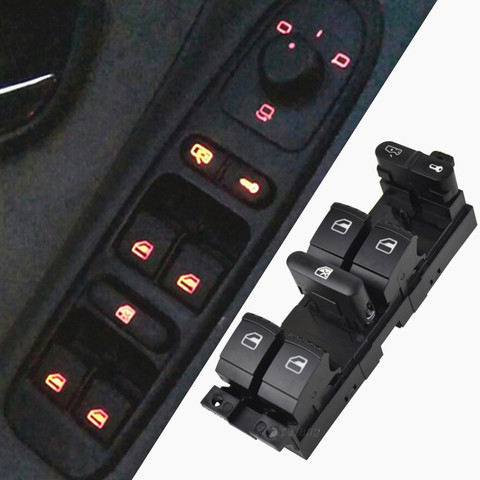 Hight quality master Window Control Switch Button for VW 99-04 GTI Golf 4 Jetta MK4 BORA BEETLE Passat B5 B5.5 Seat Leon TOLEDO ► Photo 1/6