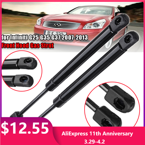 2Pcs Car Front Hood Cover  Supports Shock Gas Spring Lifter Support Gas Strut Prop Bar For Infiniti G25 G35 G37 2007 - 2013 ► Photo 1/6