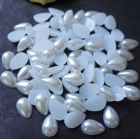 4 * 6mm 400PCS/lot  white Half water droplets pearl DIY Jewelry wedding decoration ► Photo 1/6