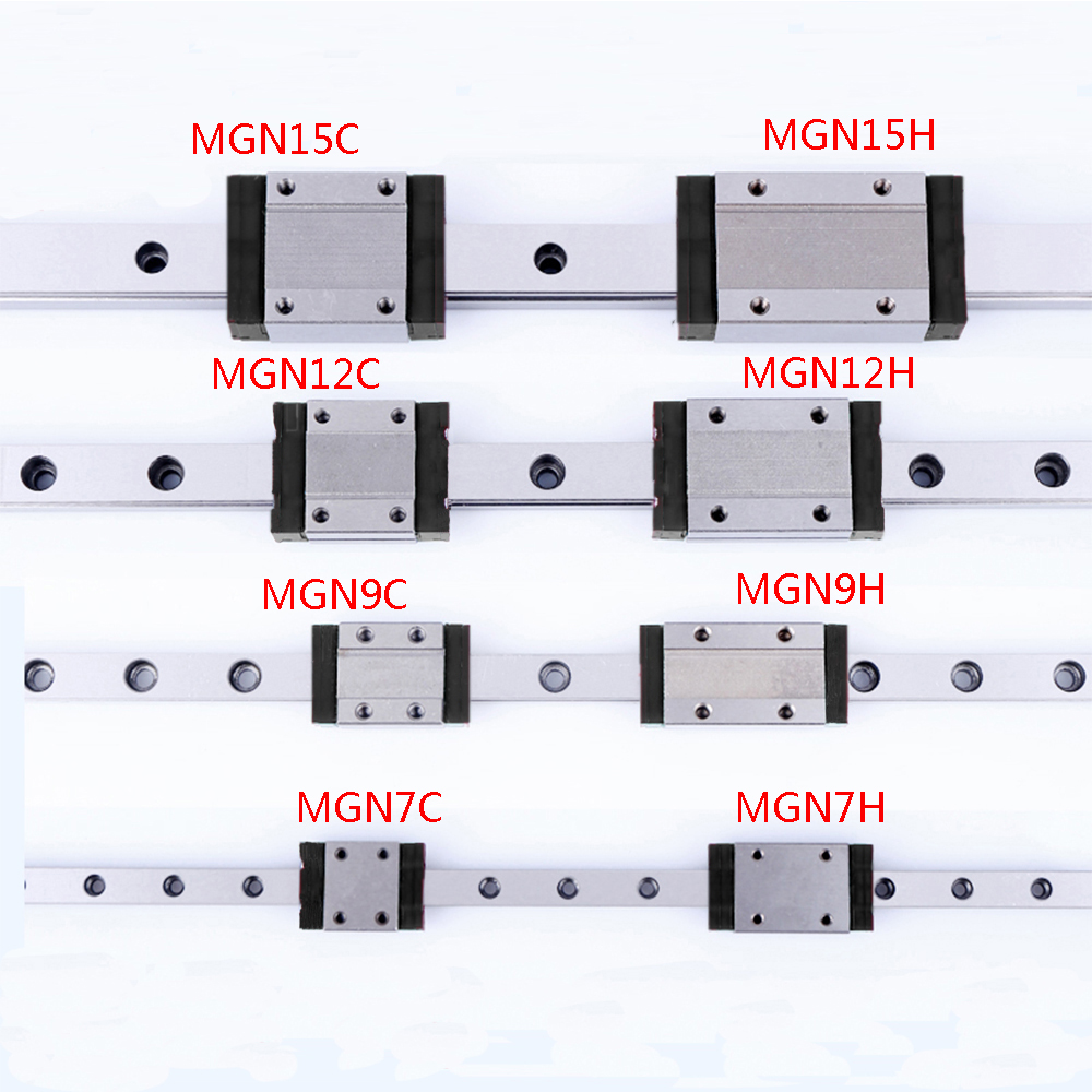 Color : MGN9C , Guide Length : ONE piece Block Linear Motion Guides Linear Guide Rail MGN12 MGN9 MGN15 MGN7 CNC 3D Printer Parts Miniature Linear Guide Slide Carriage L100 350 400 500 600 800mm 