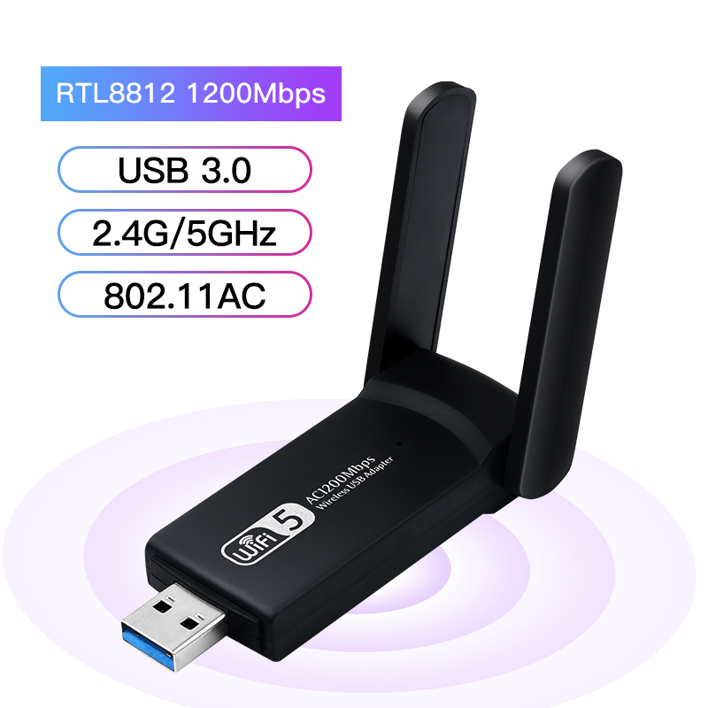 Mini USB WiFi Adapter 802.11AC Dongle 1200Mbps Dual Band Wifi Recei oi 