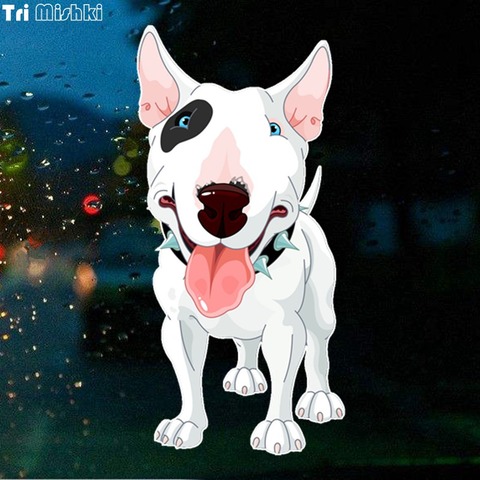 Tri Mishki WCS359# 10*20cm cartoon english bull terrier pit bull  car sticker colorful Decals Motorcycle Accessories Stickers ► Photo 1/6