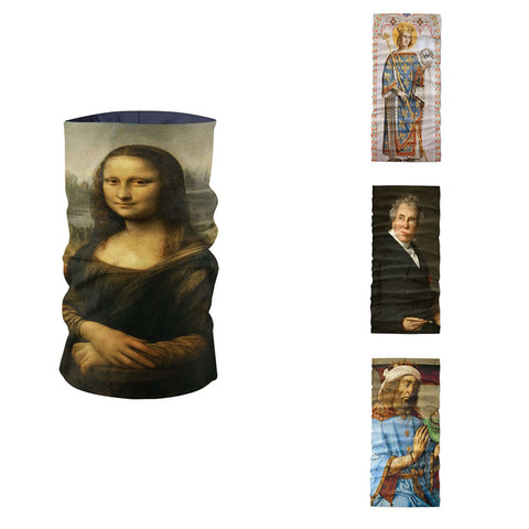 New 3D Printed Ring Scarf Louvre Van Gogh Oil Painting Art Headscarf Mona Lisa Bandana Neck Gaiter Magic Sports Tubular Mask ► Photo 1/6