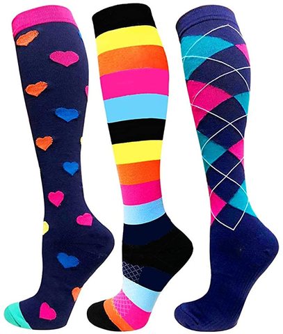 48 Style Compression Socks 20-30 mmgh Best for Varicose Veins Athletic Medical Nurse Running Flight Travels Stocking Men Women ► Photo 1/6